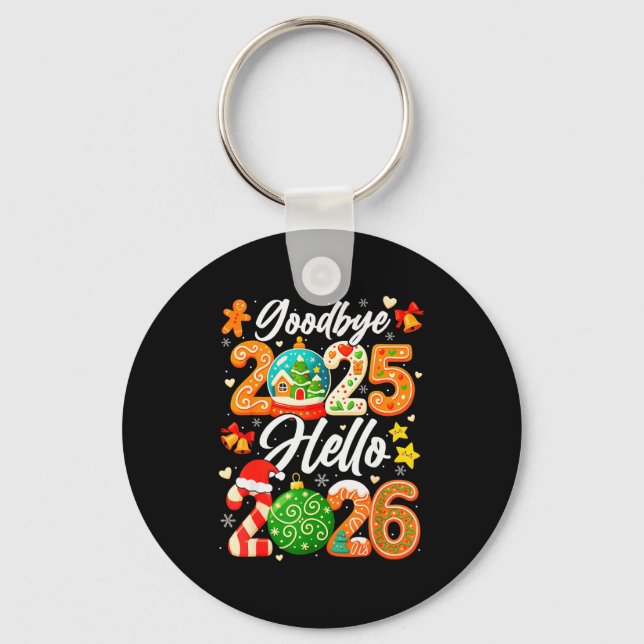 Porte-clés Happy New Year Goodbye 2025 Hello 2026 Christmas G (Recto)
