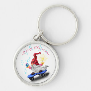 Porte-clés Happy Skater Gnome avec cadeaux et Sparkler - Fun 