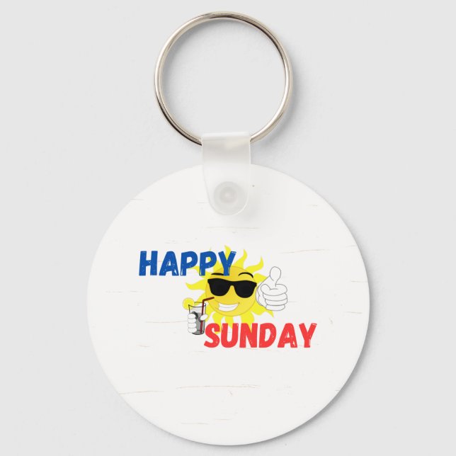 Porte-clés Happy Sunday 🌸 | Stay Blessed & Grateful (Recto)