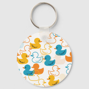 Porte-clés Happy Swimming a Paddling of Ducks Pattern II