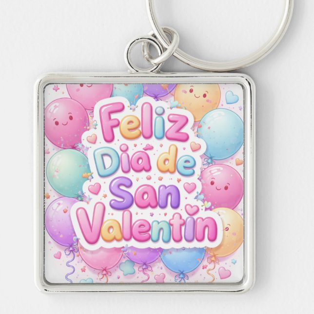 Porte-clés “Happy Valentine’s Day” Keychain – Romantic Gift (Devant)