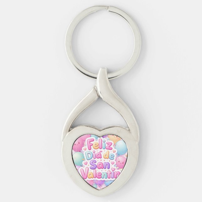 Porte-clés “Happy Valentine’s Day” Keychain – Romantic Gift (Devant)