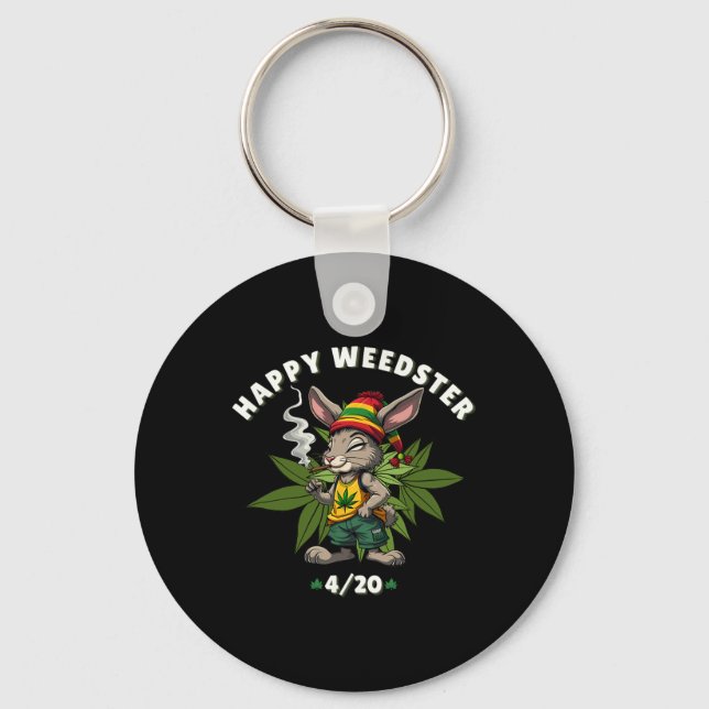 Porte-clés Happy Weedster Stoned Bunny Joint Easter Day  (Recto)