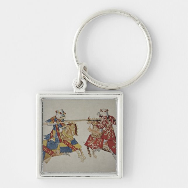 Porte-clés Harley 4205 f.366 chevaliers joutants, c.1445 (Devant)