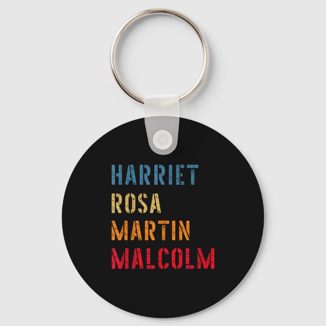 Porte-clés Harriet Rosa Martin Malcolm _ Black History Leader (Recto)