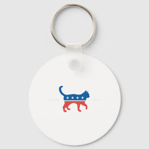 Porte-clés Harris 2024 Democrat Cat - Vote For Kamala W Elect