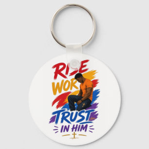 Porte-clés Haut graphique pour femmes « Rise Work Trust In Hi
