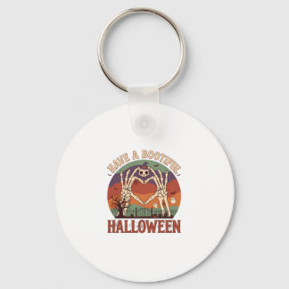 Porte-clés Have Bootiful Halloween Skeleton Hands Cat Skull W