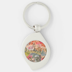 Porte-clés Hawaii Hula Fleur Voyage Vintage