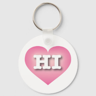 Porte-clés Hawaii Pink Fade Heart - J'aime HI