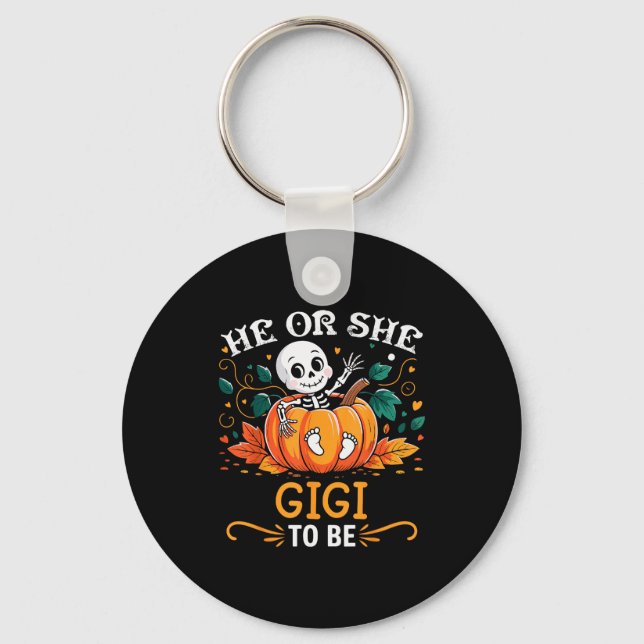 Porte-clés He Or She Gigi To Be Halloween Skeleton Baby Revea (Recto)