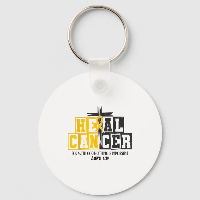 Porte-clés Heal Cancer Childhood Cancer Awareness God Christi (Recto)