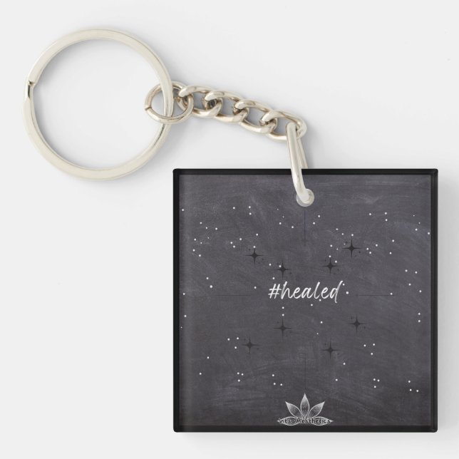 Porte-clés #healed Acrylic Square Keychain (Devant)
