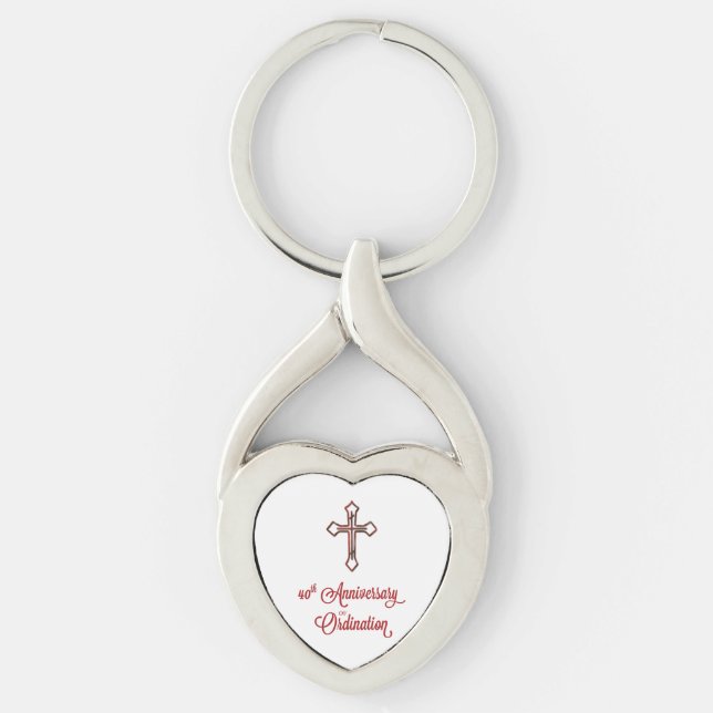 Porte-clés Heart Keychain, 40e anniversaire de l'ordination (Devant)