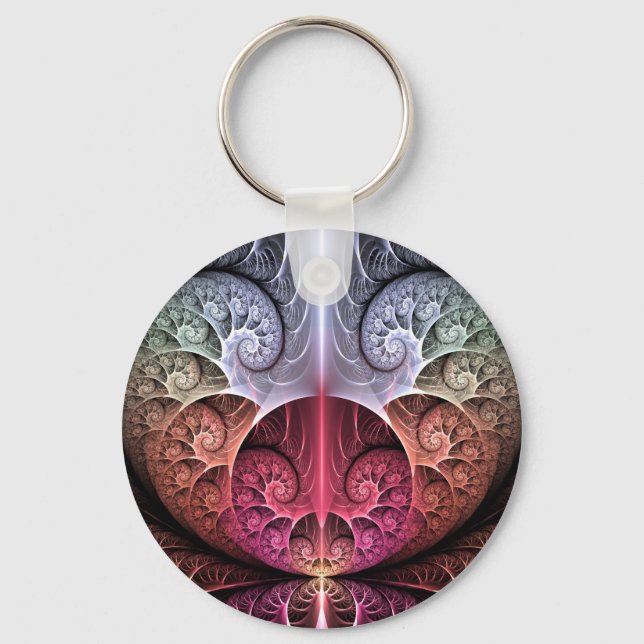 Porte-clés Heartbeat, Abstrait surreal Imaginaire Fractal Art (Recto)