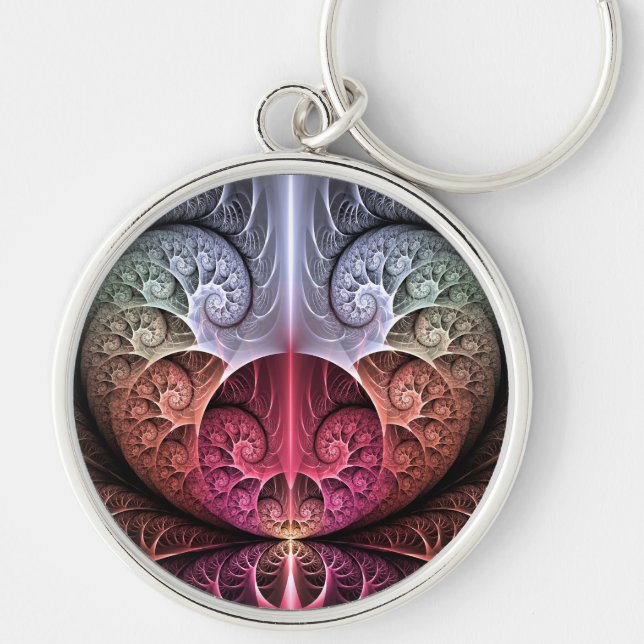 Porte-clés Heartbeat, Abstrait surreal Imaginaire Fractal Art (Devant)