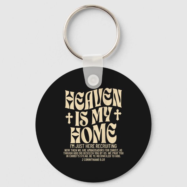 Porte-clés Heaven Is My Home Cross Christian Religious (on Ba (Recto)