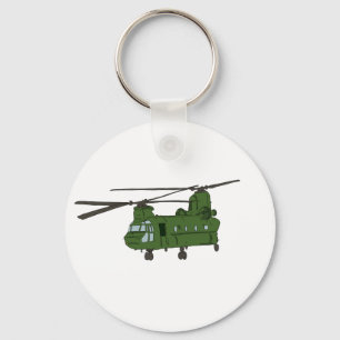 Porte-clés Hélicoptère CH-47 militaire chinook vert
