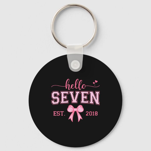 Porte-clés Hello Seven Est 2018 Coquette Bow 7th Birthday Gir (Recto)