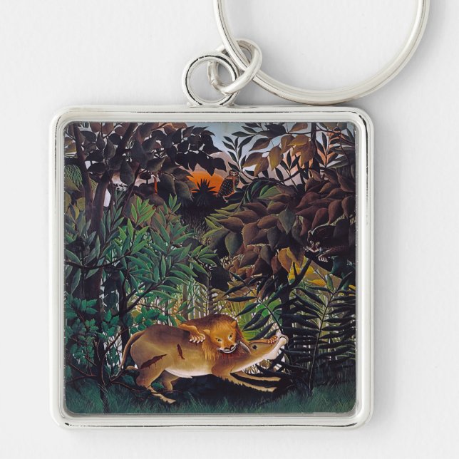 Porte-clés Henri Rousseau - Le lion affamé (Devant)