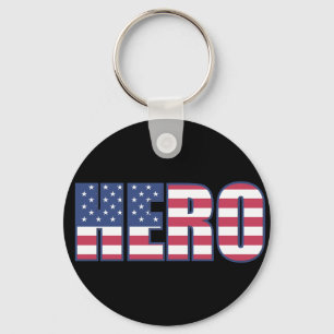 Porte-clés Hero américain Drapeau Étoiles rayures rouge blanc