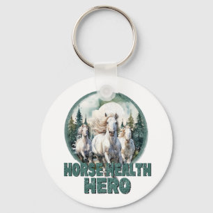 Porte-clés Héros de la santé du cheval, Chevaux blancs d'équi