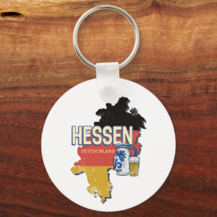 Porte-clés Hesse Allemagne Retro State Map Vintage Jug Souven