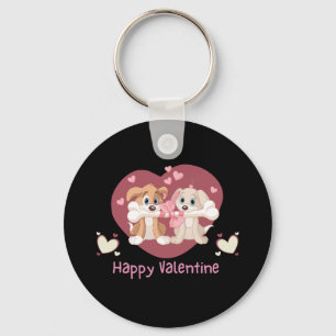 Porte-clés Heureuse Sainte-Valentin 2023 Drôle Chiens mignons