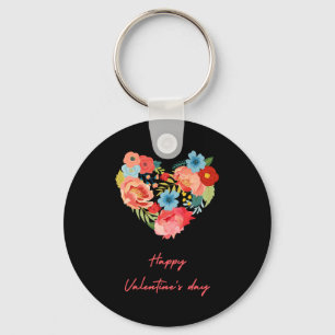 Porte-clés Heureuse Sainte-Valentin Aux Fleurs Coloré
