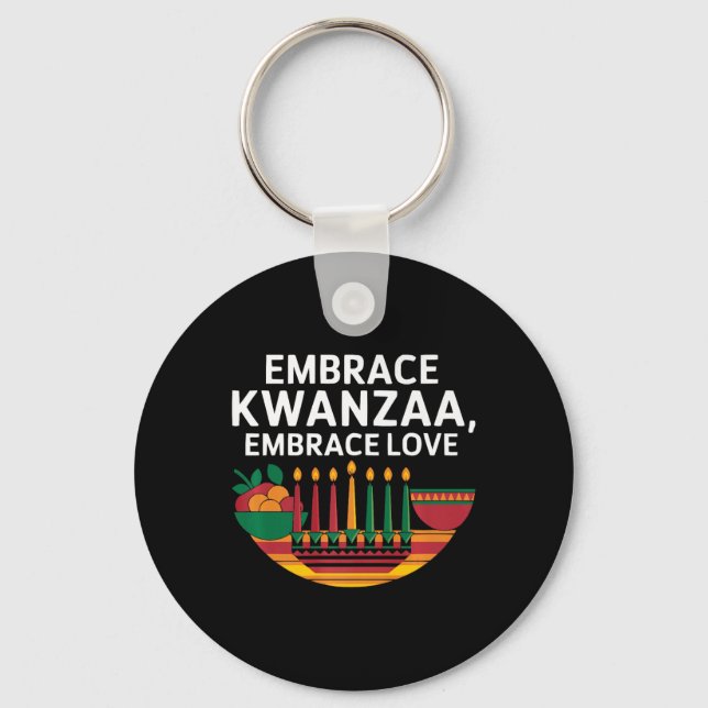 Porte-clés Heureux Kwanzaa bougies Afrique Fête Afrique Améri (Recto)