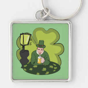 PORTE-CLÉS "HEUREUX ST. JOUR DE PATRICK" LEPRECHAUN