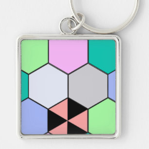 PORTE-CLÉS HEXAGON COLORÉ
