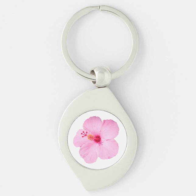 Porte-clés Hibiscus rose Fleur tropicale (Devant)