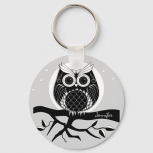 Porte-clés Hibou graphique avec les motifs et le nom élégan