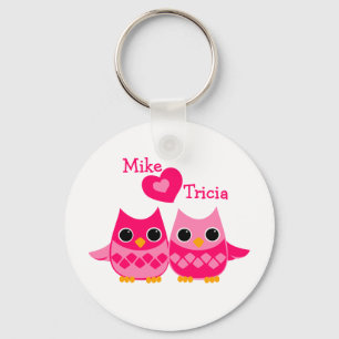 Porte-clés Hiboux doux d'amour