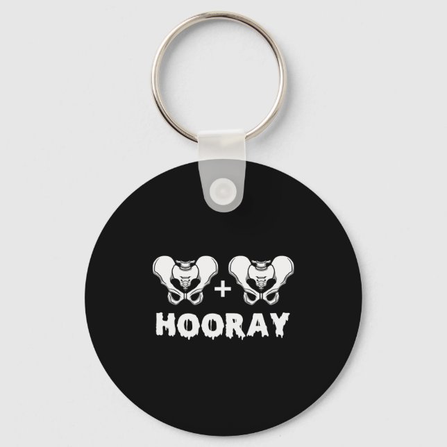 Porte-clés Hip Hip Hooray Funny Anatomy Pun Skeleton Bone  (Recto)