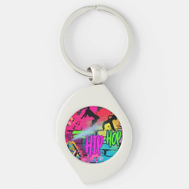 Porte-clés Hip-Hop Street Art – Vibrant Urban Energy (Devant)
