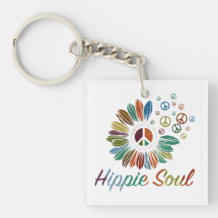 Porte-clés Hippie Boho Paix et Amour de l'Âme