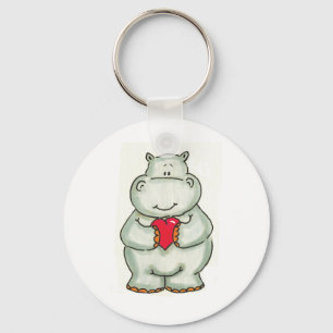 Porte-clés Hippo avec coeur