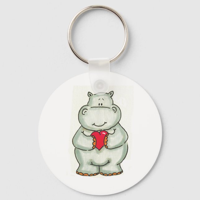 Porte-clés Hippo avec coeur (Recto)