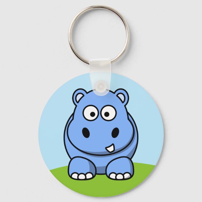 Porte-clés Hippo bleu mignon (Recto)