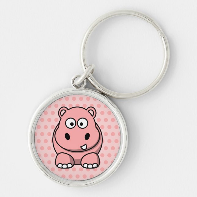 Porte-clés Hippo rose mignon (Devant)