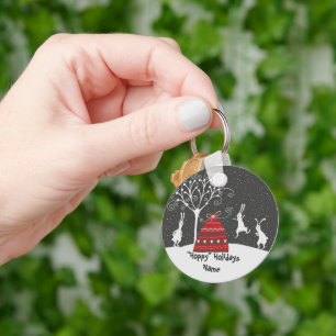 Porte-clés Hiver Bunny Hoppy Vacances Porte - clé