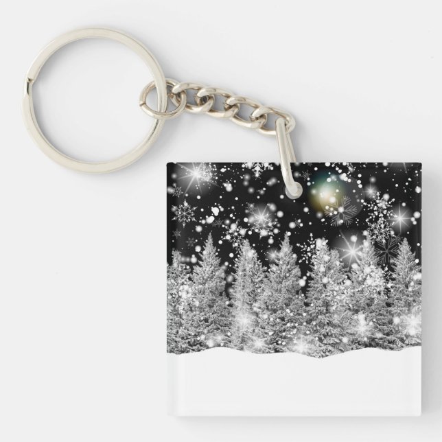 Porte-clés Hiver Solstice neige (Devant)