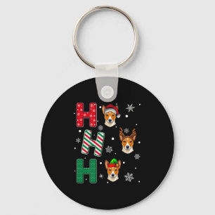 Porte-clés Ho Ho Basenji Amoureux des chiens jumelé Noël Sant
