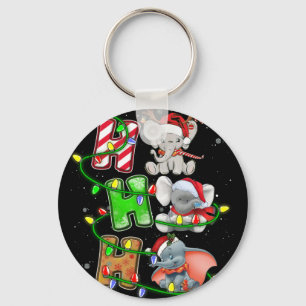 Porte-clés Ho Ho Ho Christmas Elephant Santa Hat