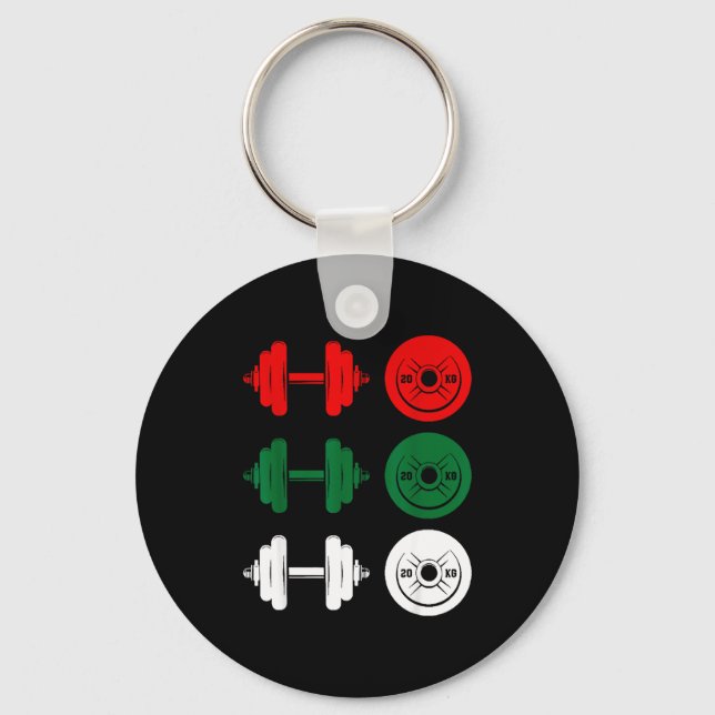 Porte-clés Ho Ho Ho Funny Dumbbell Christmas Weightlifting Gy (Recto)