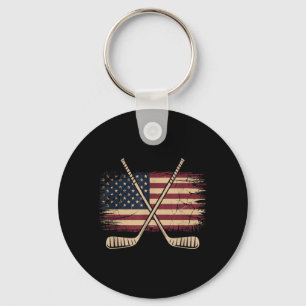 Porte-clés Hockey Drapeau Américain