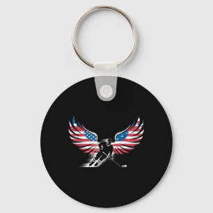 Porte-clés Hockey Drapeau Américain