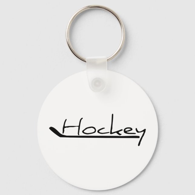 Porte-clés Hockey - Hockey avec bâton de hockey (Recto)